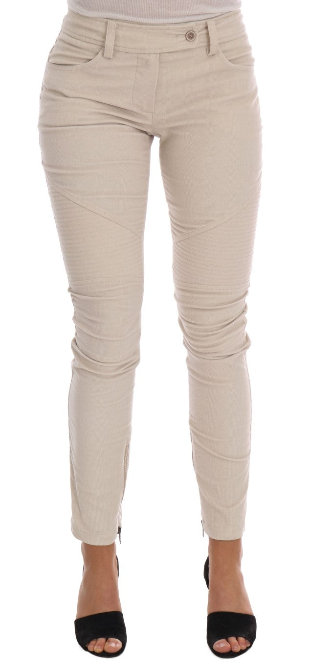 Ermanno Scervino Beige Slim Jeans Corduroy Skinny Pants $908.00 Ermanno Scervino Luzworld