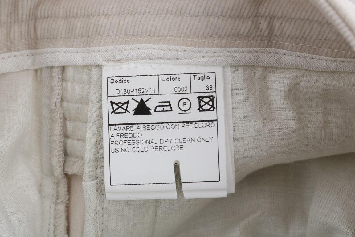 Ermanno Scervino Beige Slim Jeans Corduroy Skinny Pants $908.00 Ermanno Scervino Luzworld