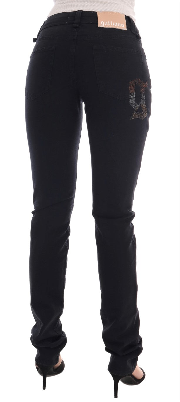 John Galliano Black Cotton Denim Stretch Regular Fit Jeans $927.00 John Galliano Luzworld