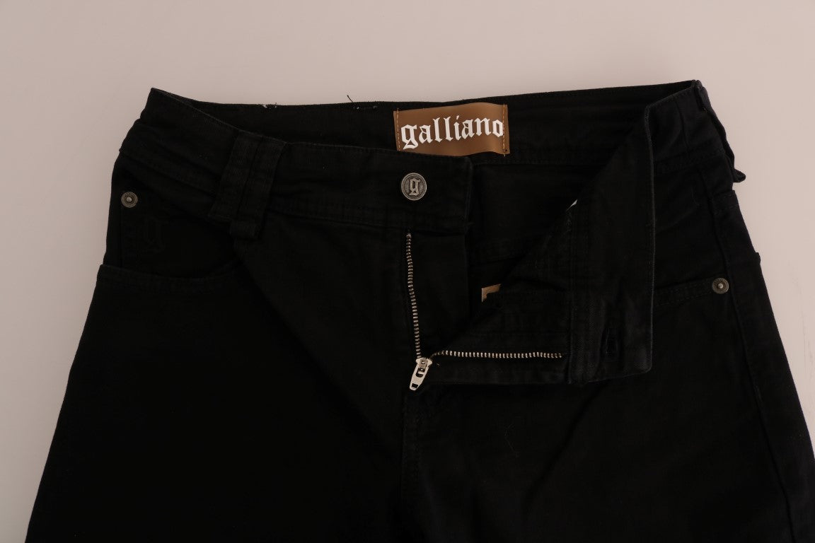 John Galliano Black Cotton Denim Stretch Regular Fit Jeans $927.00 John Galliano Luzworld