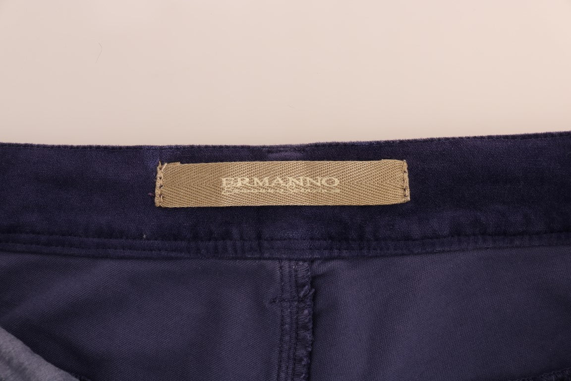 Ermanno Scervino Purple Corduroy Stretch Bootcut Pants $927.00 Ermanno Scervino Luzworld