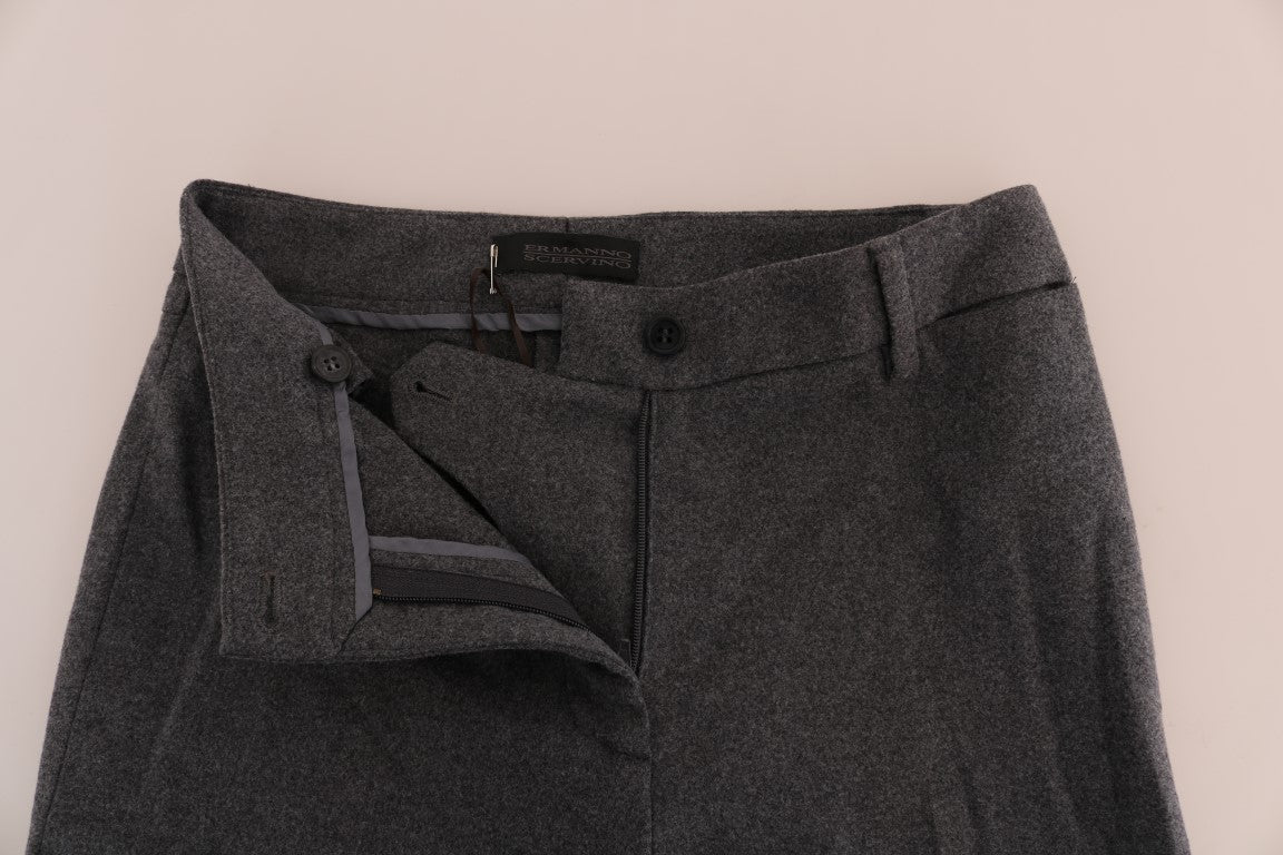 Ermanno Scervino Gray Wool Stretch Slim Pants $702.00 Ermanno Scervino Luzworld