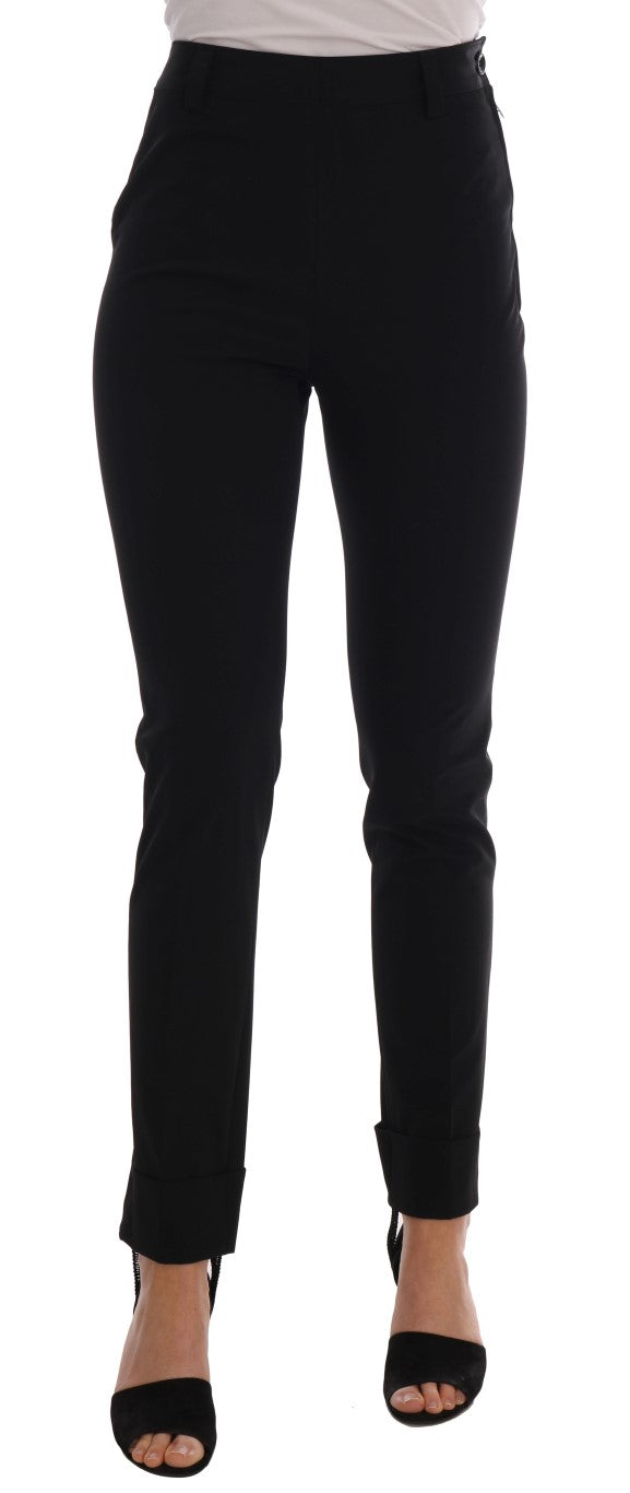 Ermanno Scervino Black Stretch Leggings Pants $724.00 Ermanno Scervino Luzworld