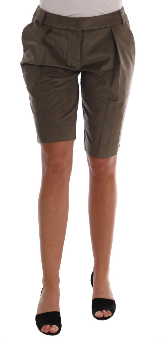 Ermanno Scervino Brown Velvet Bermuda Shorts $608.00 Ermanno Scervino Luzworld