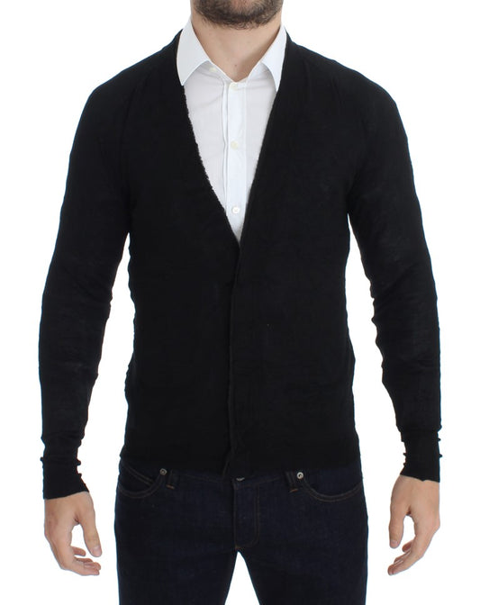 Costume National Black Fine Wool Button Cardigan $737.00 Costume National Luzworld