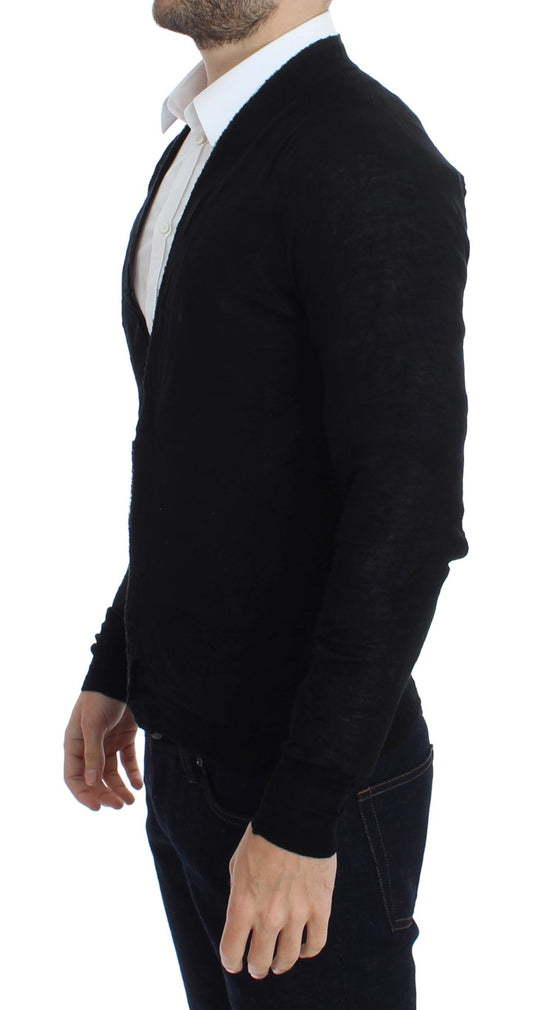 Costume National Black Fine Wool Button Cardigan $737.00 Costume National Luzworld