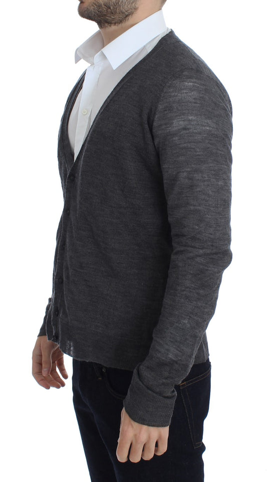 Costume National Gray Wool Button Cardigan Sweater $636.00 Costume National Luzworld