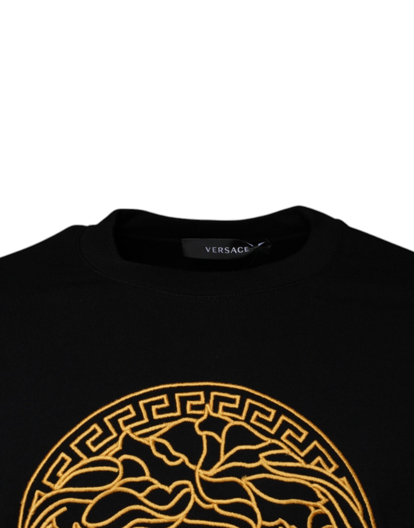 Versace Black Medusa Embroidery Crew Neck Pullover Sweater $1027.00 Versace Luzworld