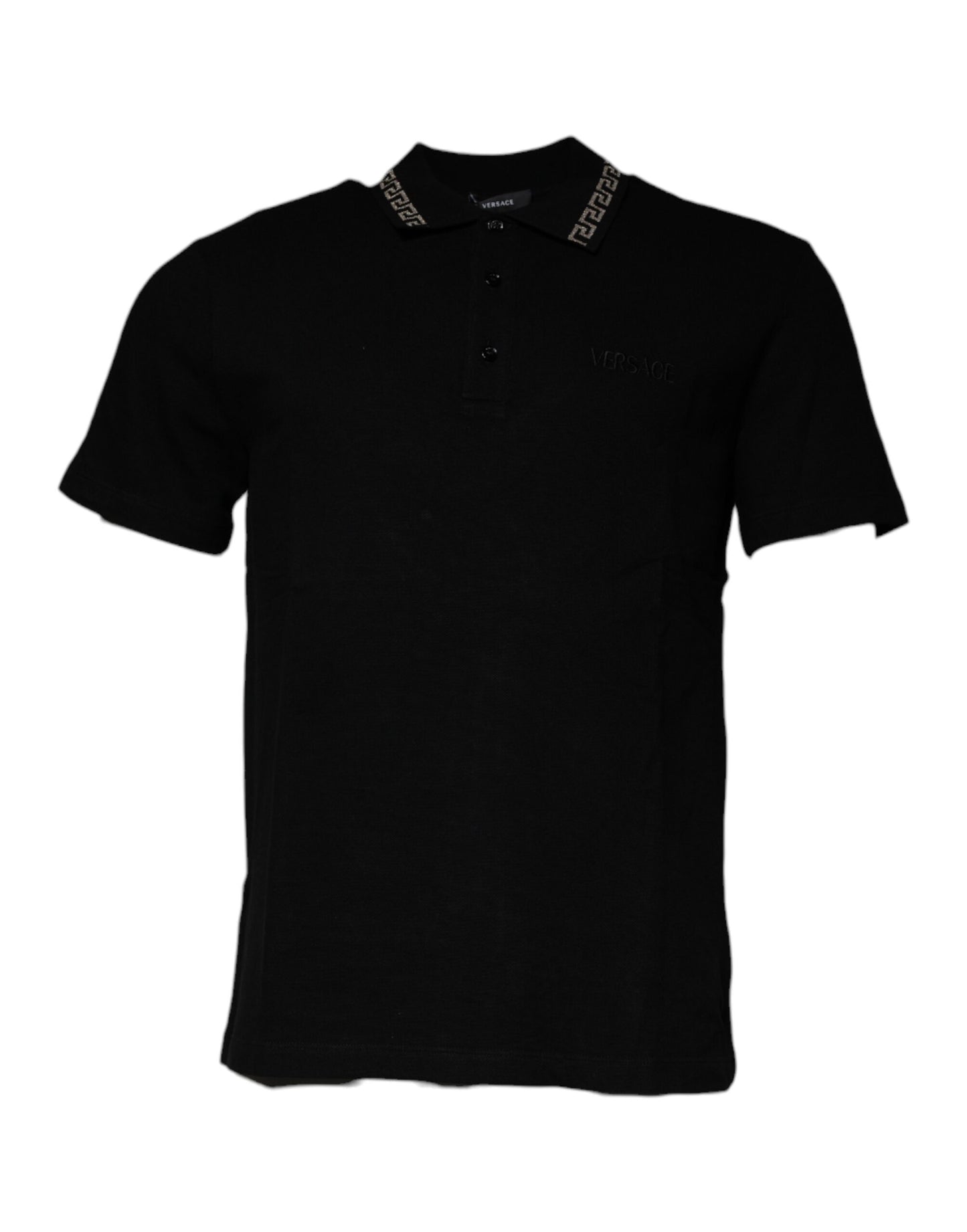 Versace Black Viscose Collared Polo Short Sleeves T-shirt $990.00 Versace Luzworld