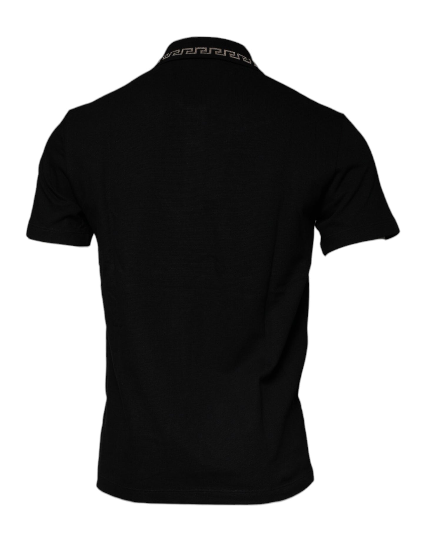 Versace Black Viscose Collared Polo Short Sleeves T-shirt $990.00 Versace Luzworld