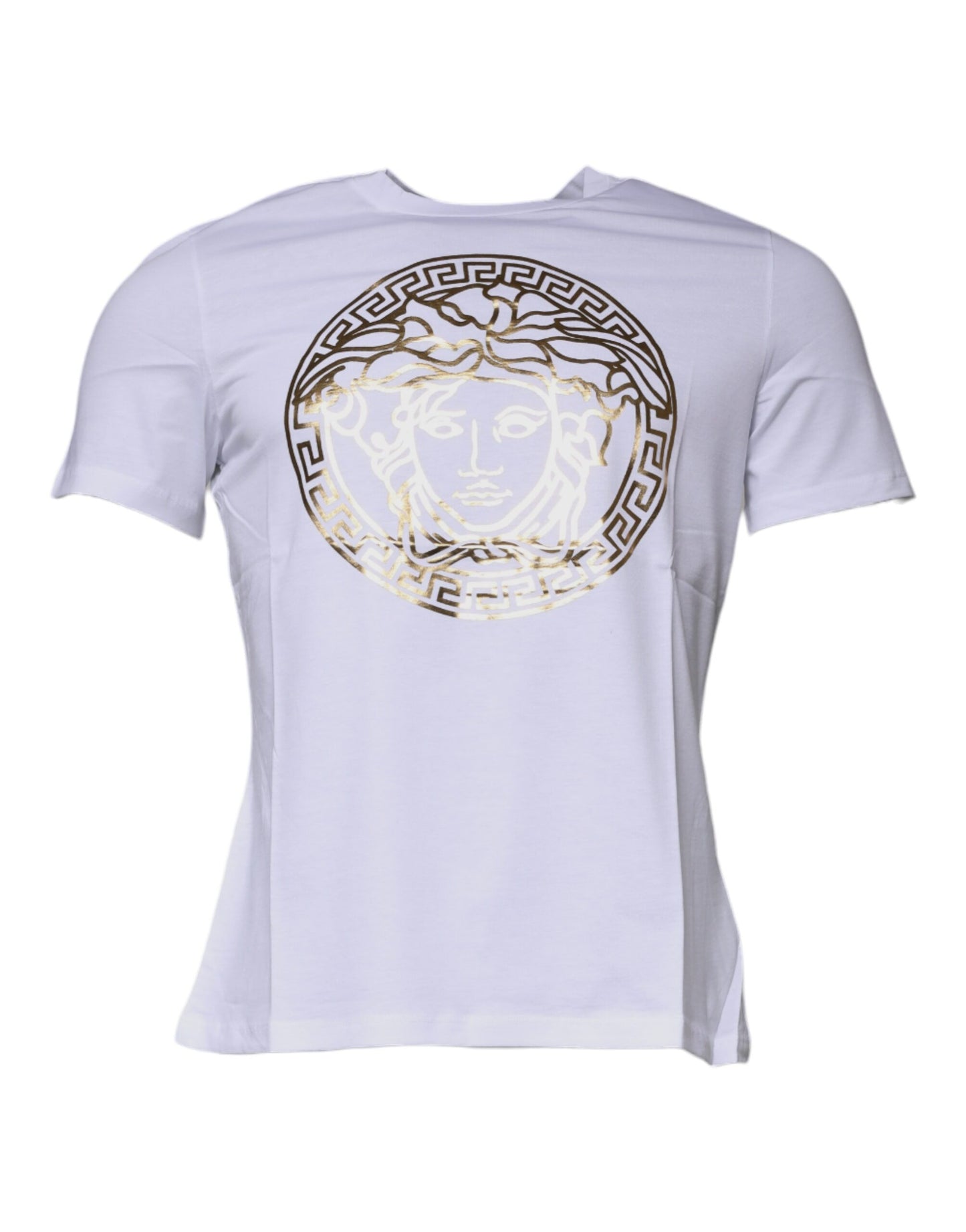 Versace White Medusa Print Cotton Crew Neck T-shirt $550.00 Versace Luzworld