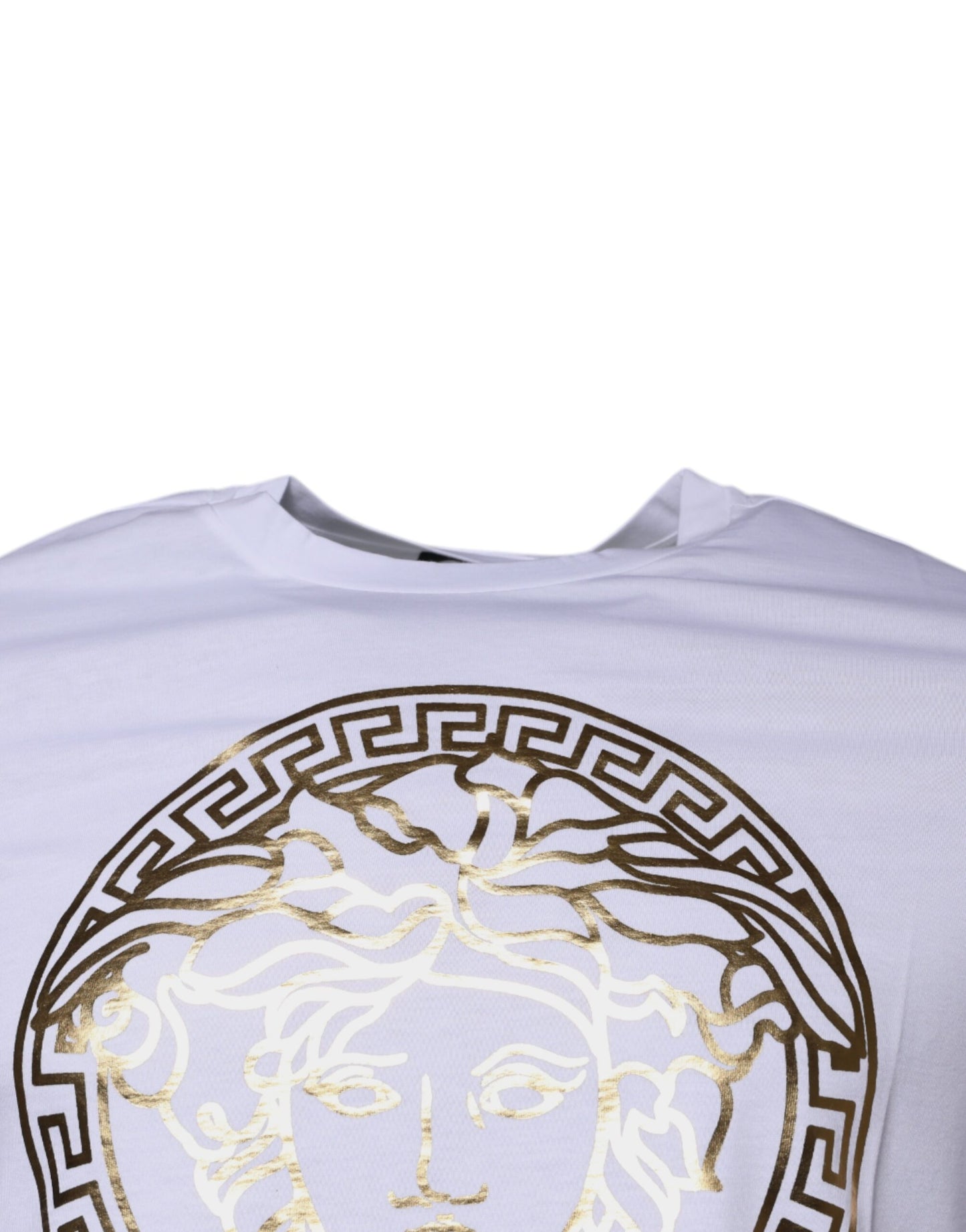 Versace White Medusa Print Cotton Crew Neck T-shirt $550.00 Versace Luzworld