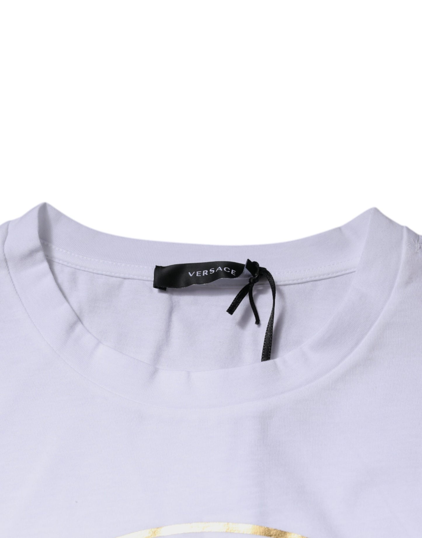 Versace White Medusa Print Cotton Crew Neck T-shirt $550.00 Versace Luzworld
