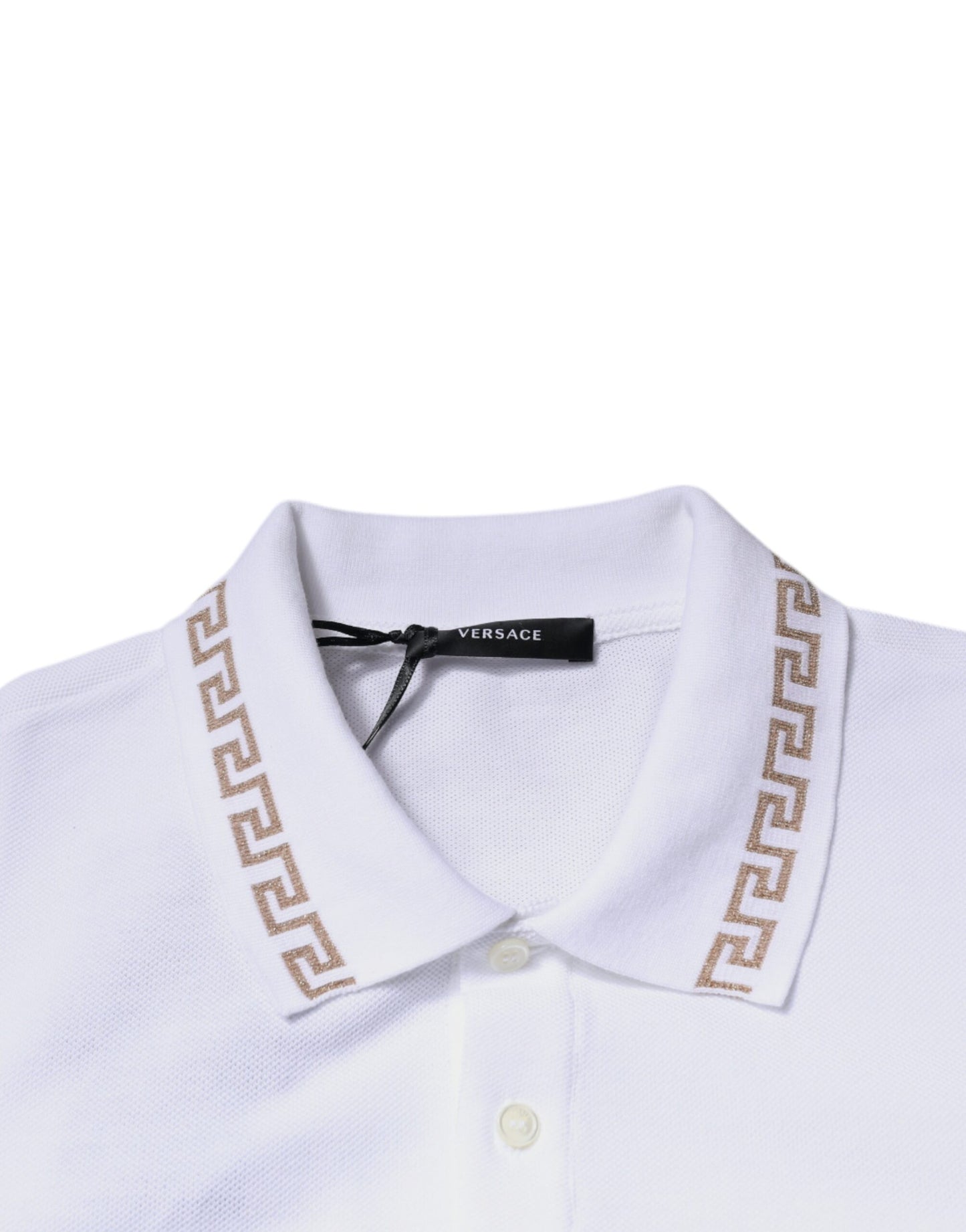Versace White Viscose Collared Men Polo Short Sleeves T-shirt $990.00 Versace Luzworld