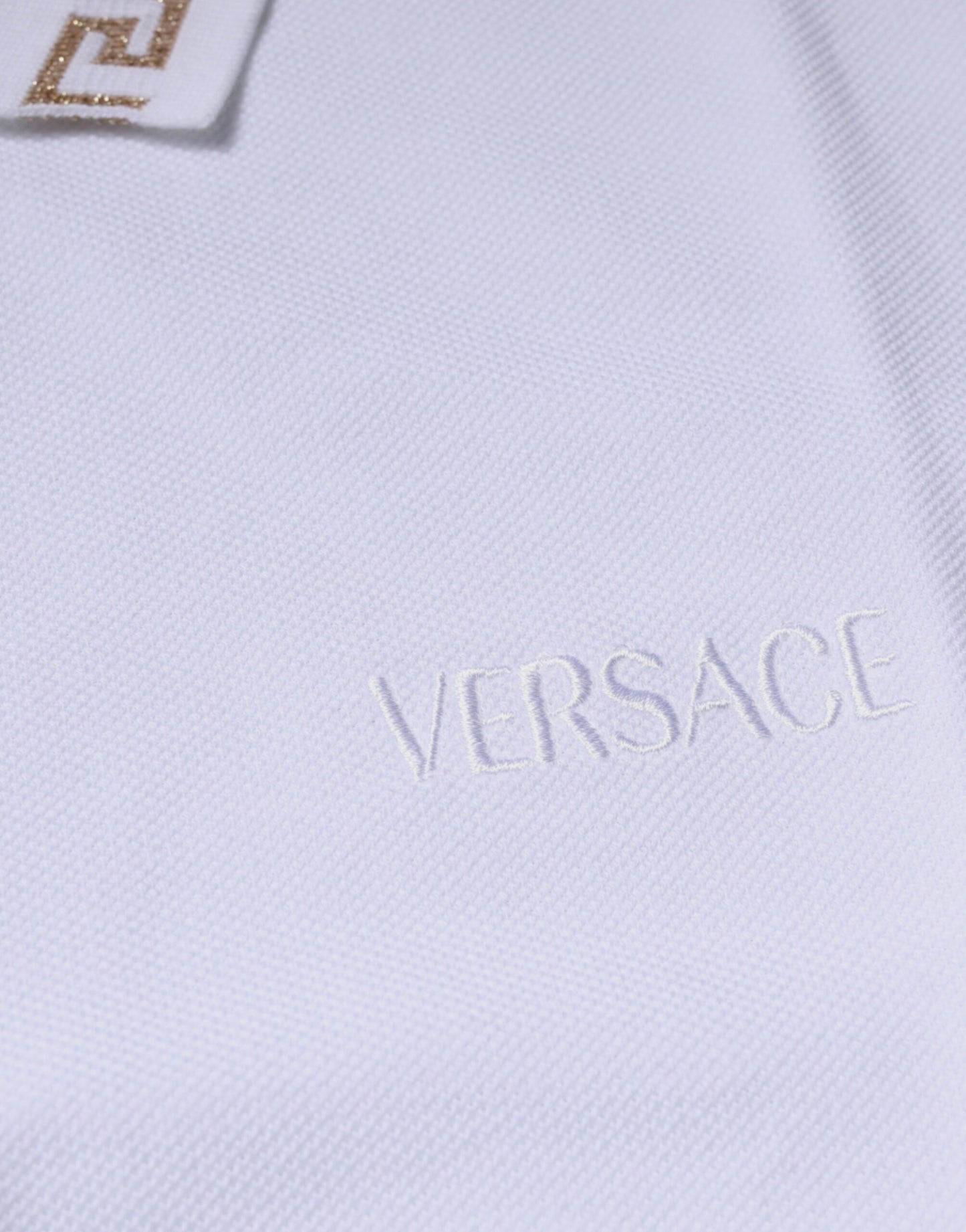 Versace White Viscose Collared Men Polo Short Sleeves T-shirt $990.00 Versace Luzworld