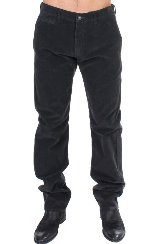 GF Ferre Black Corduroy Cotton Straight Fit Pants $643.00 GF Ferre Luzworld