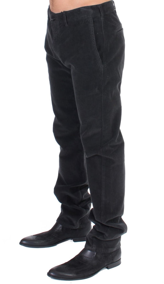 GF Ferre Black Corduroy Cotton Straight Fit Pants $643.00 GF Ferre Luzworld