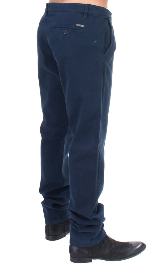 GF Ferre Blue Stretch Straight Fit Pants Chinos $649.00 GF Ferre Luzworld