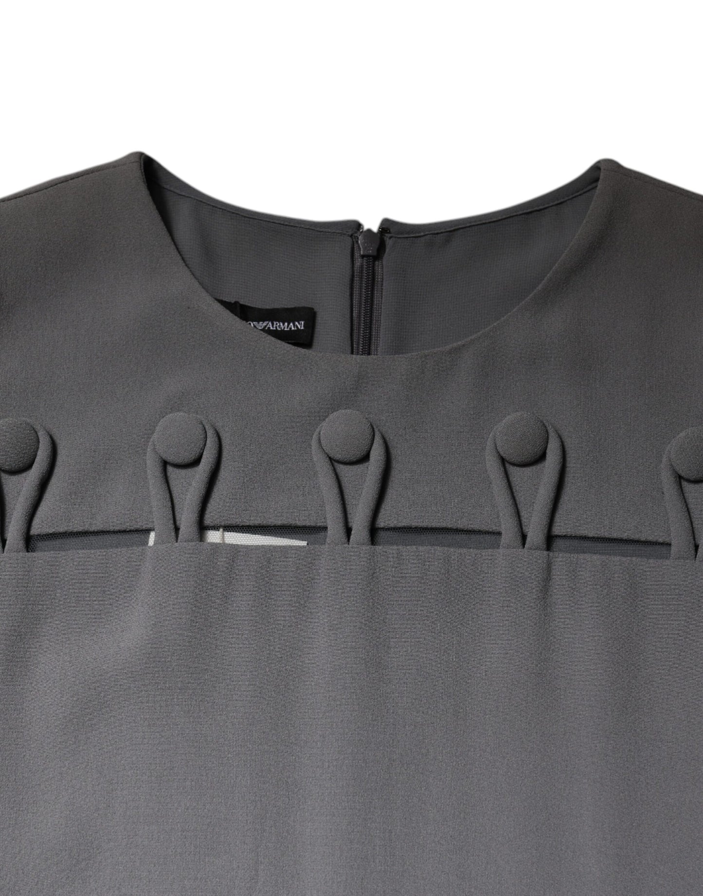 Emporio Armani Gray Round Neck Sleeveless A-line Mini Dress $942.00 Emporio Armani Luzworld
