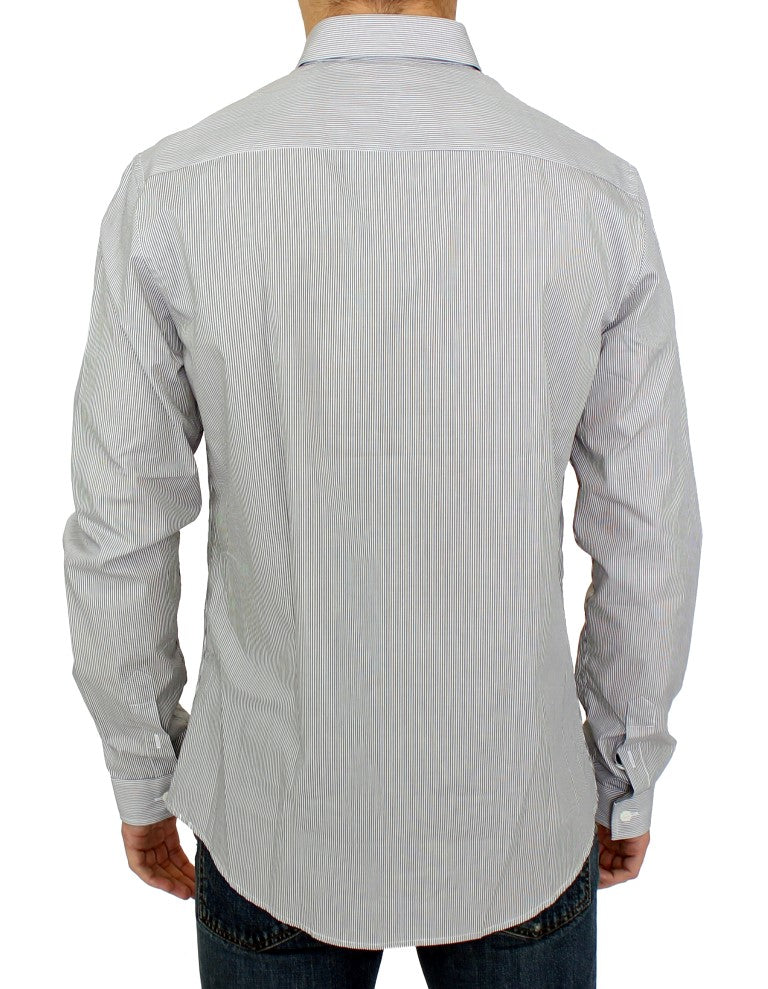 GF Ferre Gray Striped Cotton Casual Shirt $626.00 GF Ferre Luzworld