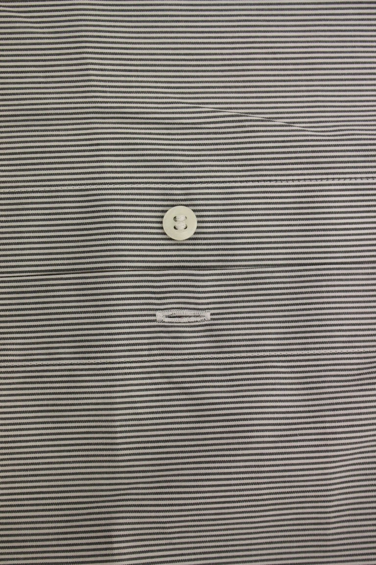 GF Ferre Gray Striped Cotton Casual Shirt $626.00 GF Ferre Luzworld