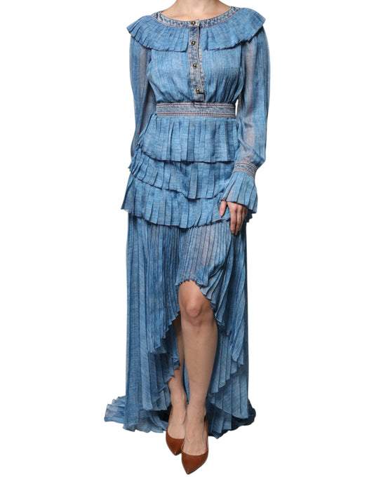 Philosophy Blue Layered Long Sleeve Dress $4491.00 Philosophy Luzworld