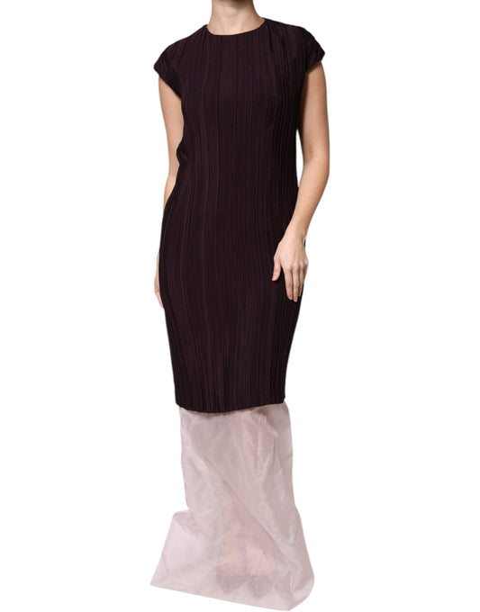 Barbara Casasola Brown Silk Short Sleeves Sheath Maxi Dress $851.00 Barbara Casasola Luzworld