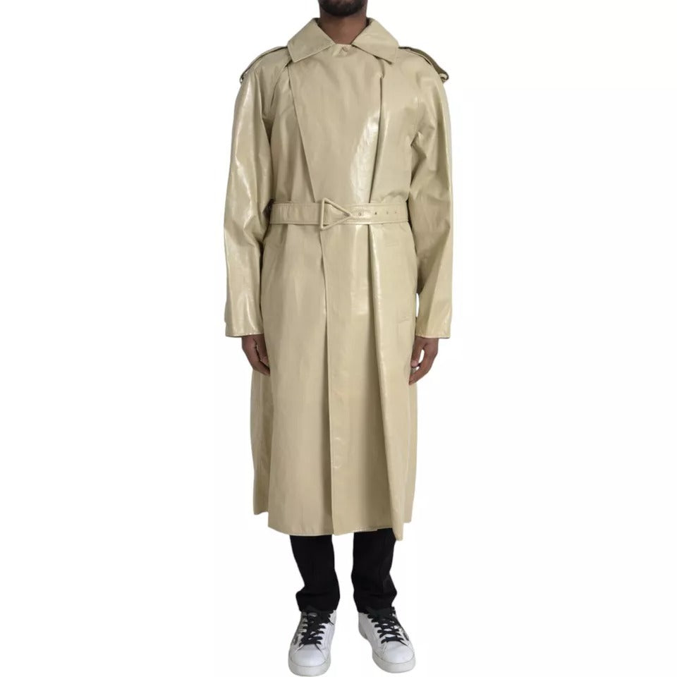 Bottega Veneta Beige Lambskin Leather Trench Coat Jacket $12731.00 Bottega Veneta Luzworld