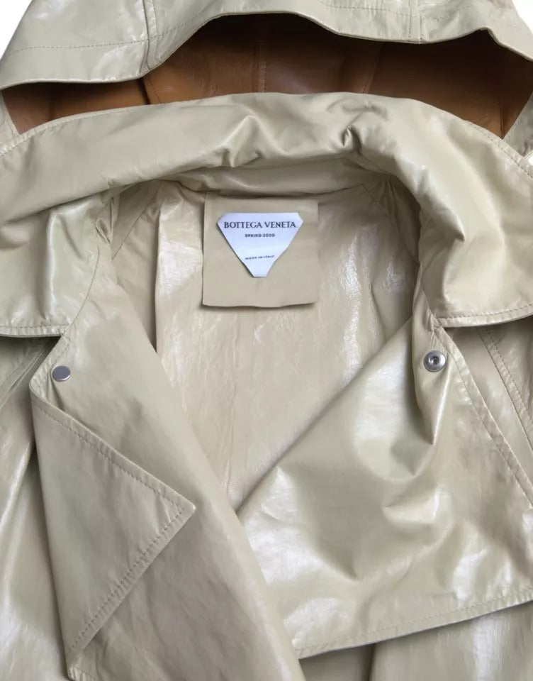 Bottega Veneta Beige Lambskin Leather Trench Coat Jacket $12731.00 Bottega Veneta Luzworld