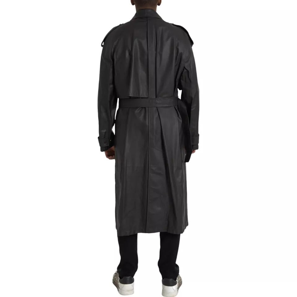 Bottega Veneta Black Leather Men Waterproof Trenchcoat Jacket $11479.00 Bottega Veneta Luzworld