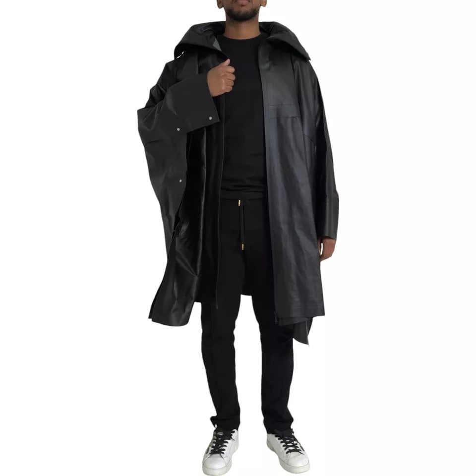 Bottega Veneta Black Leather Hooded Men Trenchcoat Jacket $14336.00 Bottega Veneta Luzworld