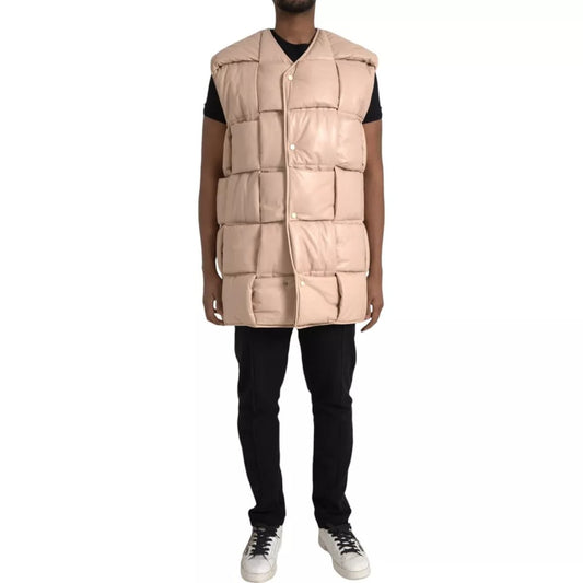 Bottega Veneta Beige Quilted Sleeveless Calf Leather Jacket $12003.00 Bottega Veneta Luzworld