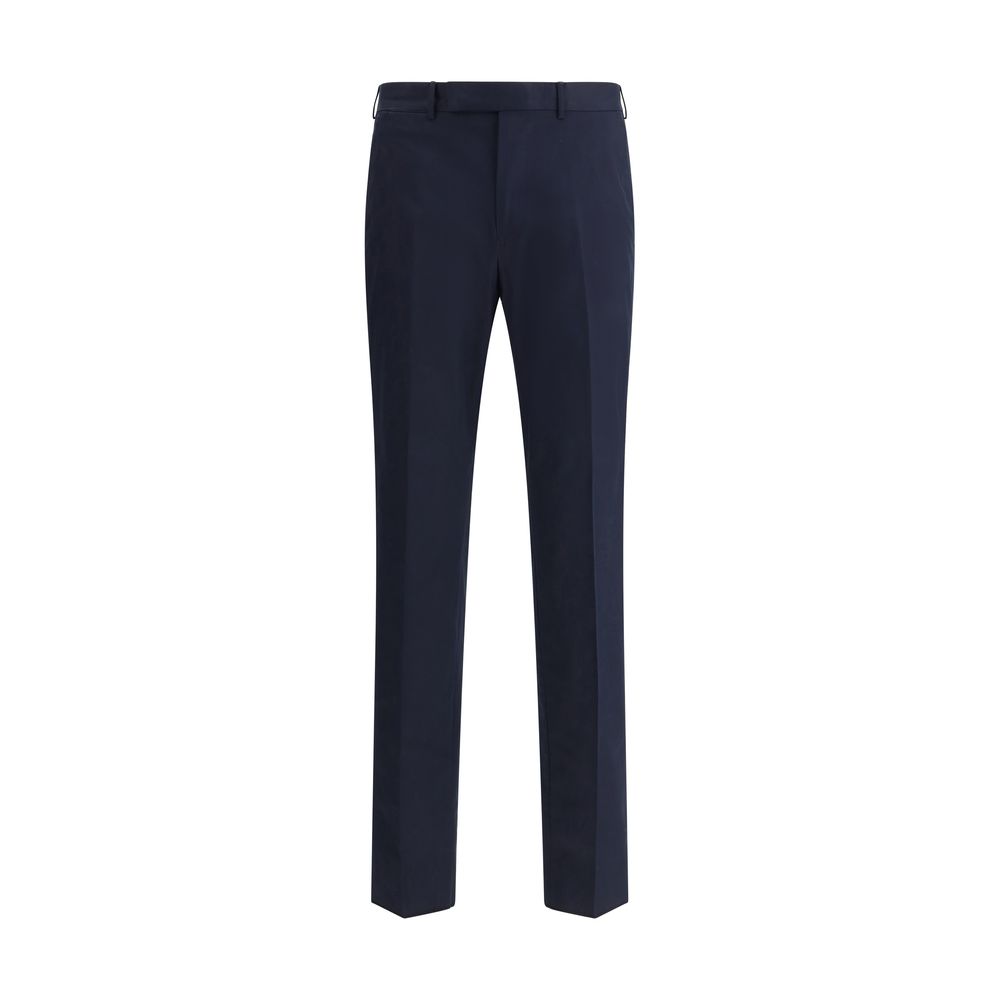 Navy blue dress pants on a white background
