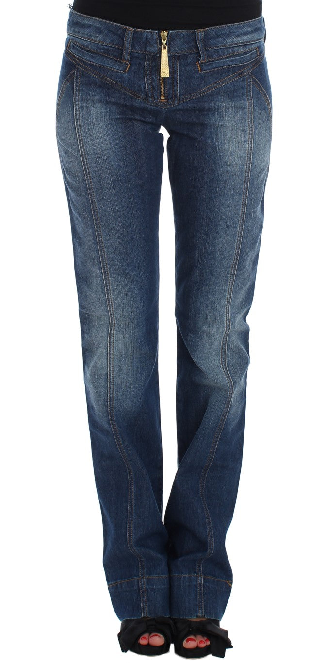 Cavalli Blue Wash Cotton Stretch Boot Cut Jeans $578.00 Cavalli Luzworld