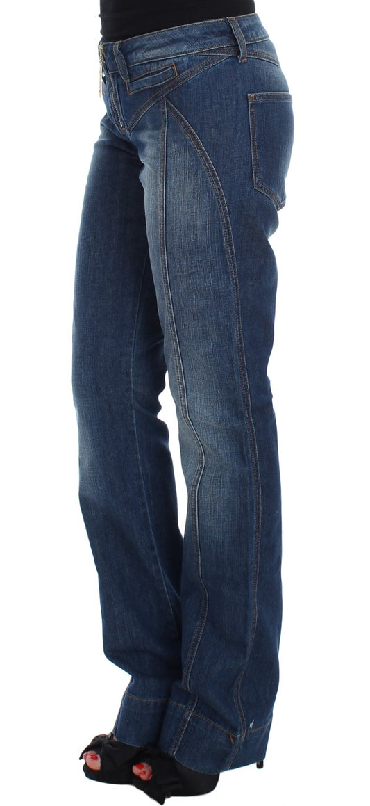 Cavalli Blue Wash Cotton Stretch Boot Cut Jeans $578.00 Cavalli Luzworld