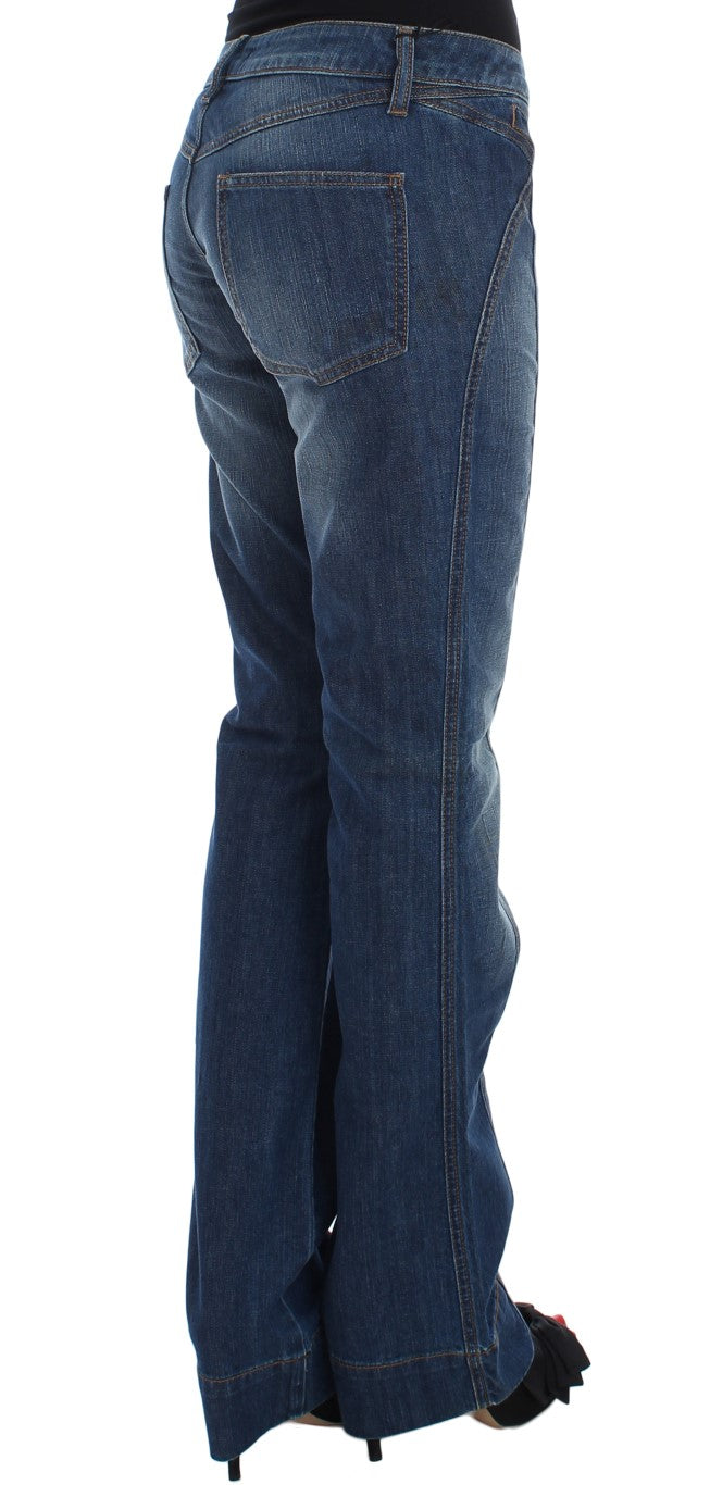 Cavalli Blue Wash Cotton Stretch Boot Cut Jeans $578.00 Cavalli Luzworld