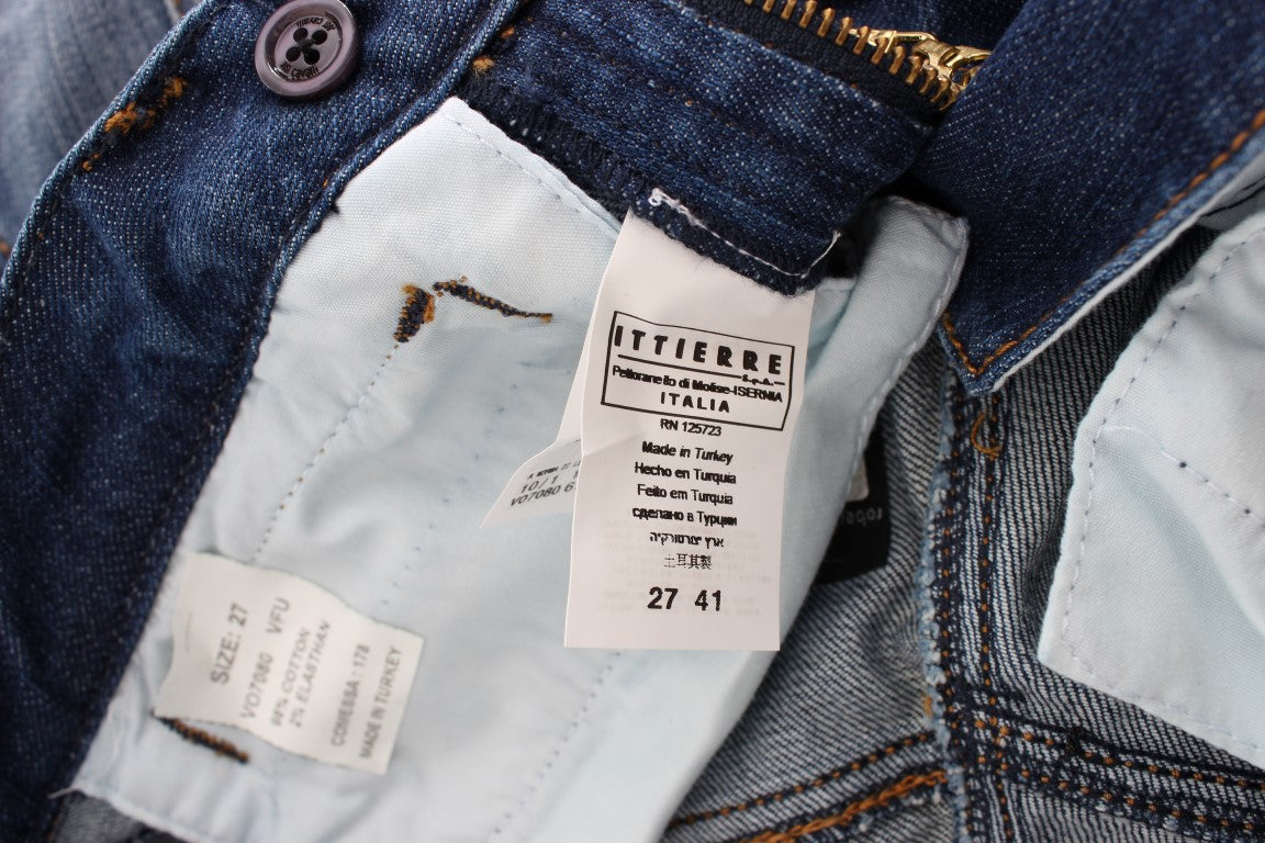 Cavalli Blue Wash Cotton Stretch Boot Cut Jeans $578.00 Cavalli Luzworld