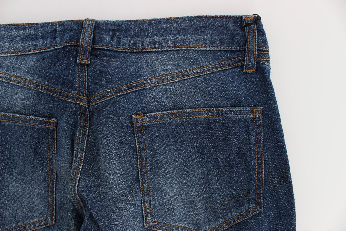 Cavalli Blue Wash Cotton Stretch Boot Cut Jeans $578.00 Cavalli Luzworld