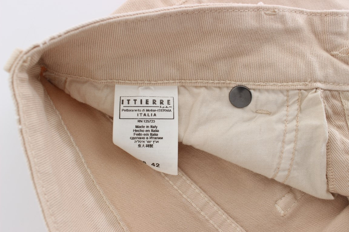 Cavalli Beige Wash Slim Fit Cotton Stretch Jeans $578.00 Cavalli Luzworld