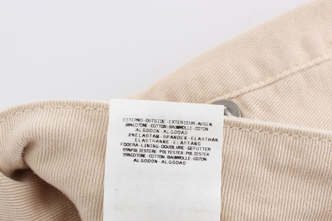Cavalli Beige Wash Slim Fit Cotton Stretch Jeans $578.00 Cavalli Luzworld