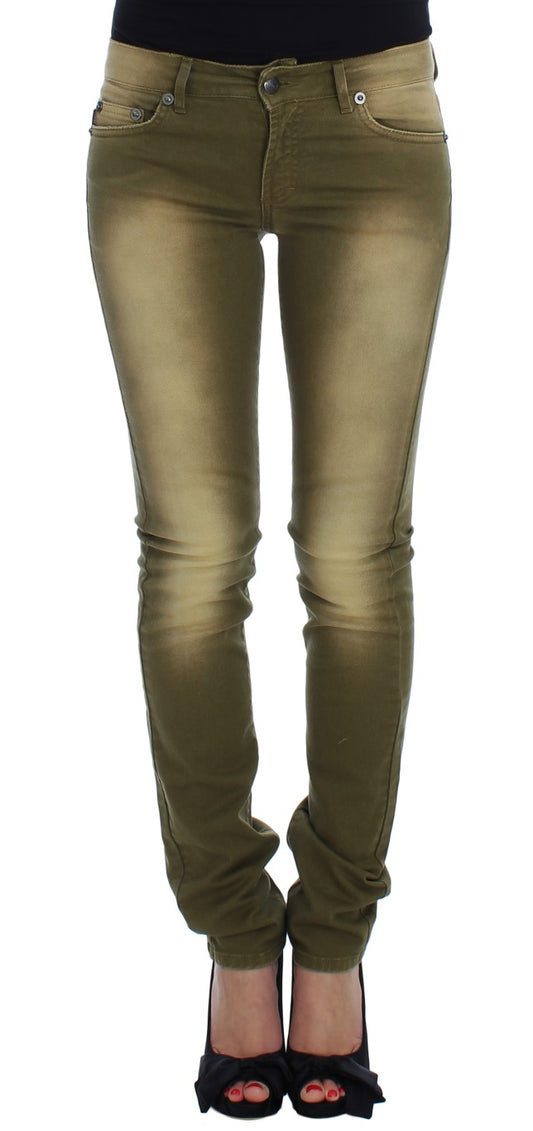 Cavalli Green Wash Slim Fit Cotton Stretch Jeans $578.00 Cavalli Luzworld