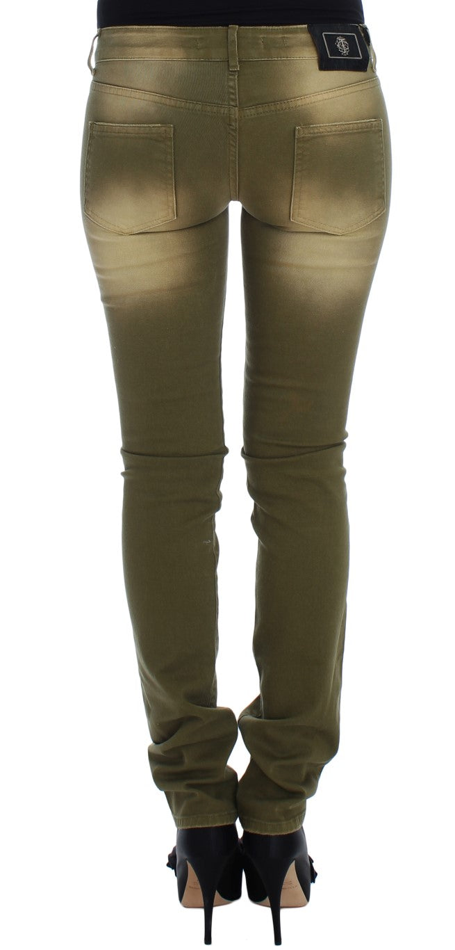 Cavalli Green Wash Slim Fit Cotton Stretch Jeans $578.00 Cavalli Luzworld