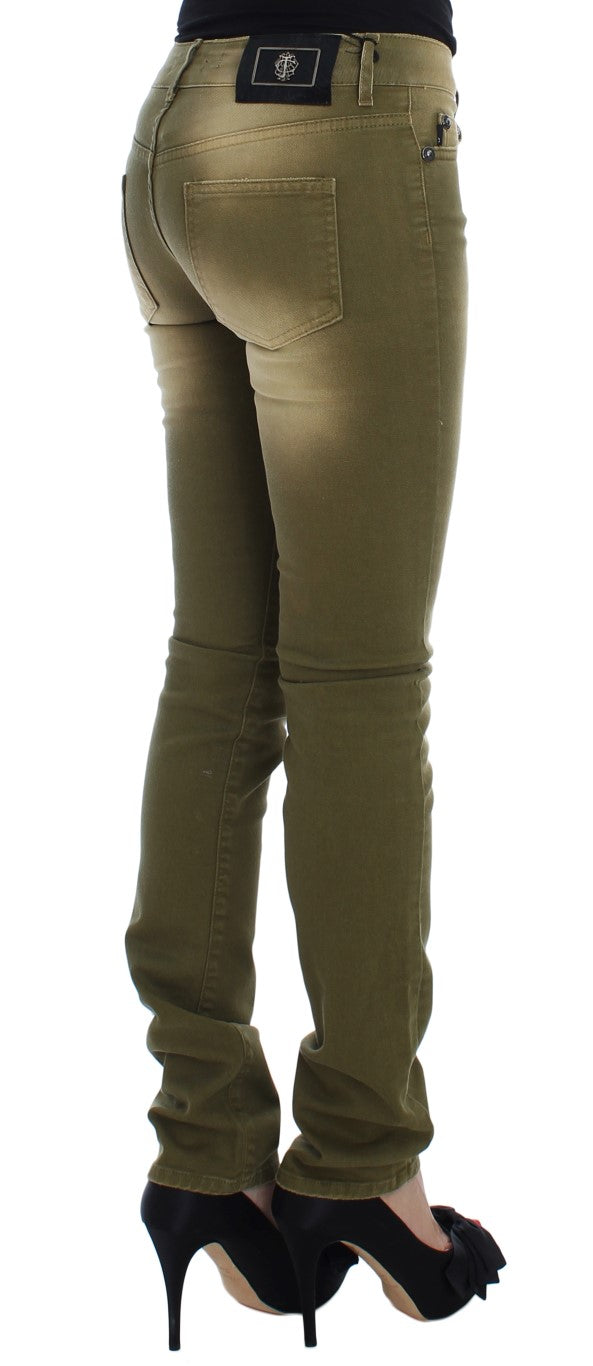 Cavalli Green Wash Slim Fit Cotton Stretch Jeans $578.00 Cavalli Luzworld