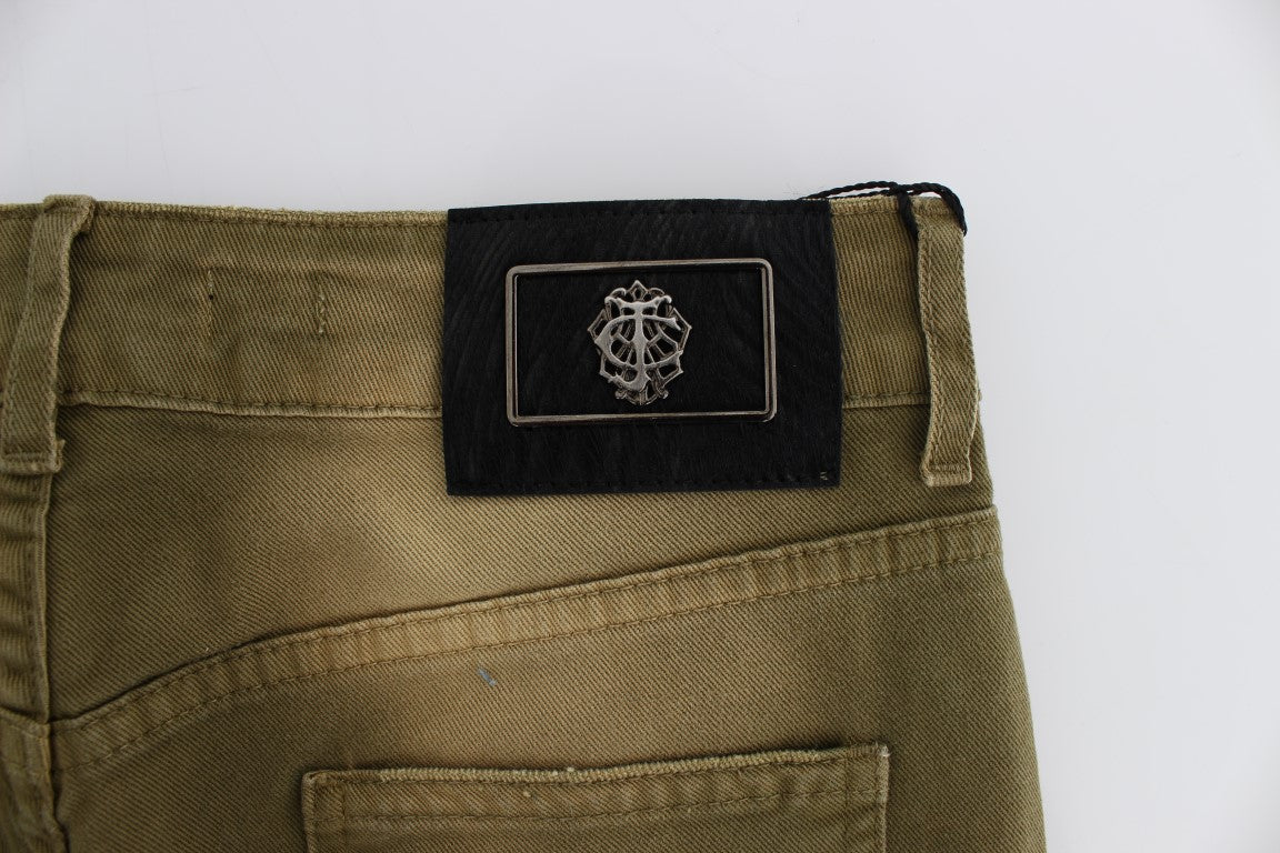 Cavalli Green Wash Slim Fit Cotton Stretch Jeans $578.00 Cavalli Luzworld