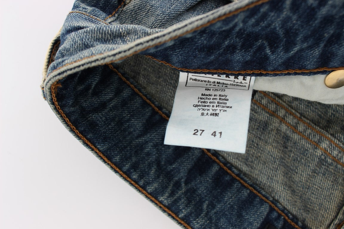 Cavalli Blue Cotton Low Waist Jeans $578.00 Cavalli Luzworld