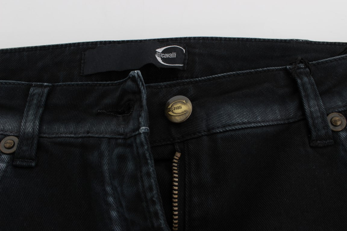 Cavalli Blue Cotton Stretch Baggy Relax Jeans $578.00 Cavalli Luzworld