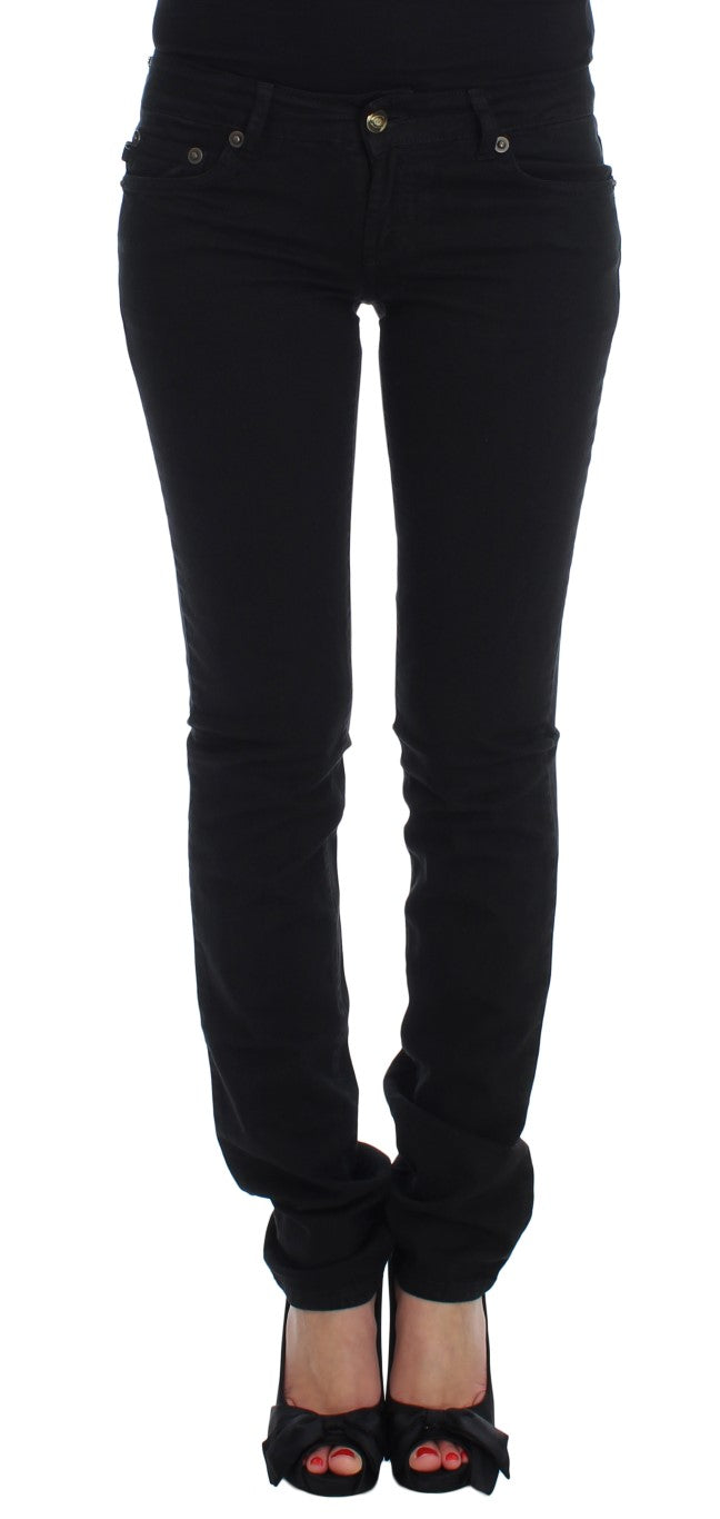 Cavalli Black Cotton Stretch Slim Skinny Fit Jeans $565.00 Cavalli Luzworld
