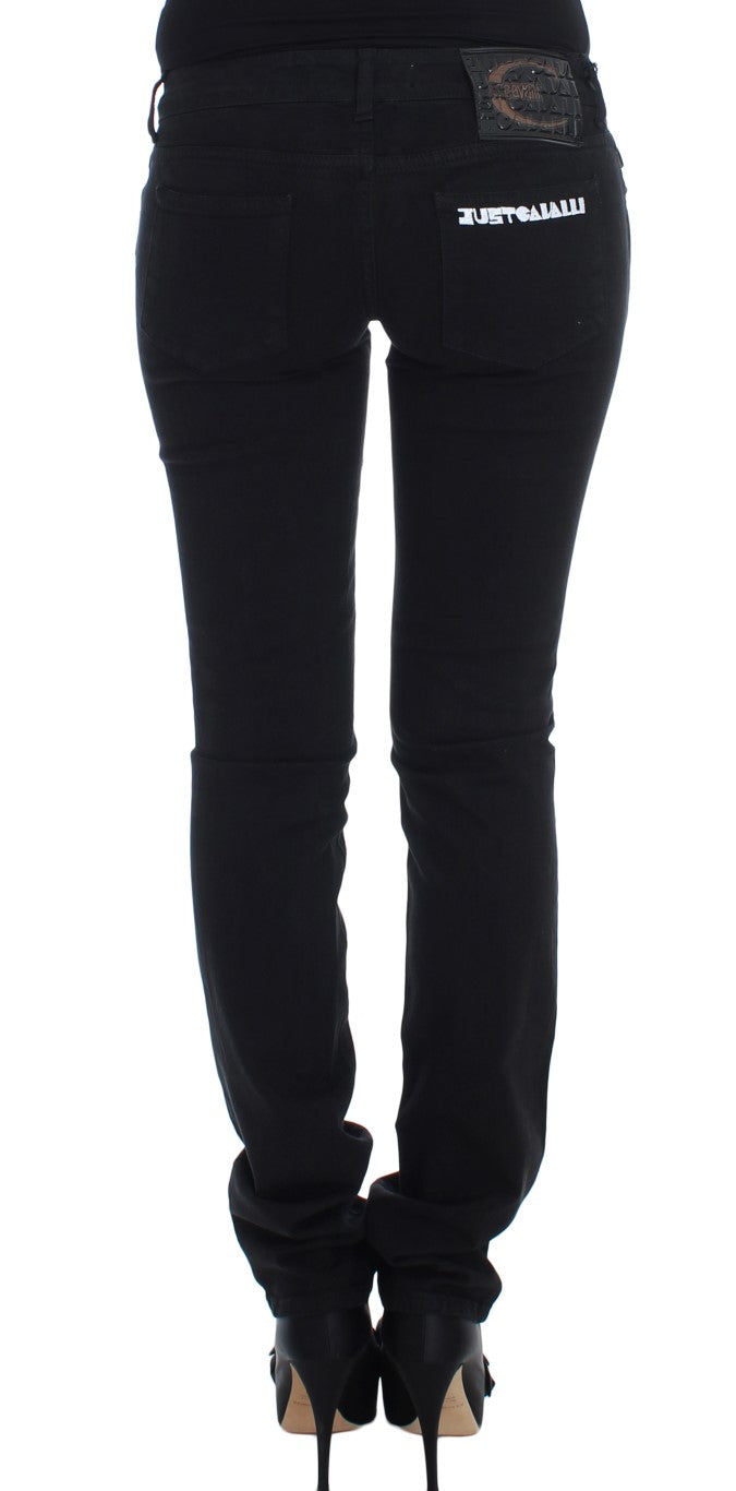 Cavalli Black Cotton Stretch Slim Skinny Fit Jeans $565.00 Cavalli Luzworld