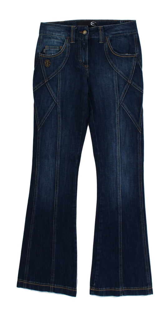 Cavalli Blue Cotton Stretch Low Waist Jeans $578.00 Cavalli Luzworld