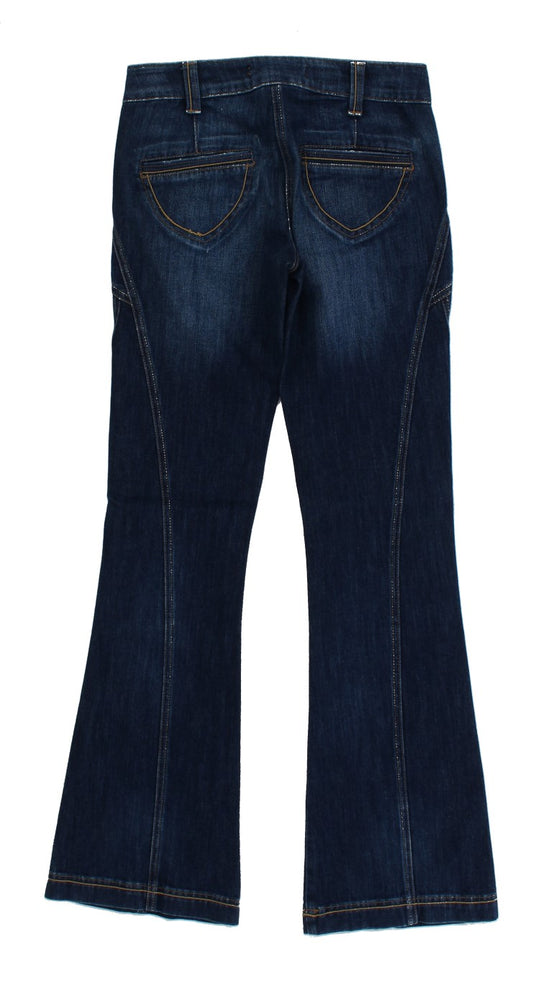 Cavalli Blue Cotton Stretch Low Waist Jeans $578.00 Cavalli Luzworld